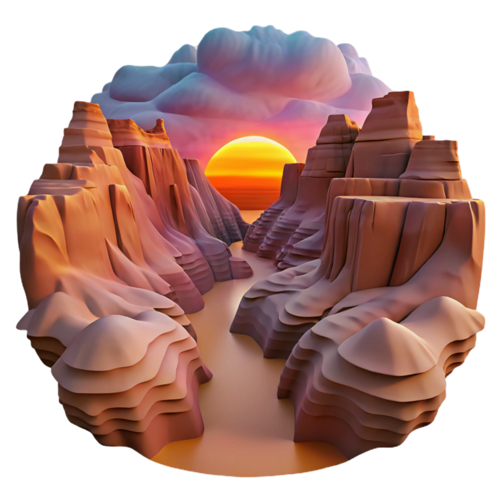 extraordinary rustic Desert Gorge Sunset Isolated Dramatic Sky Colors genuine png
