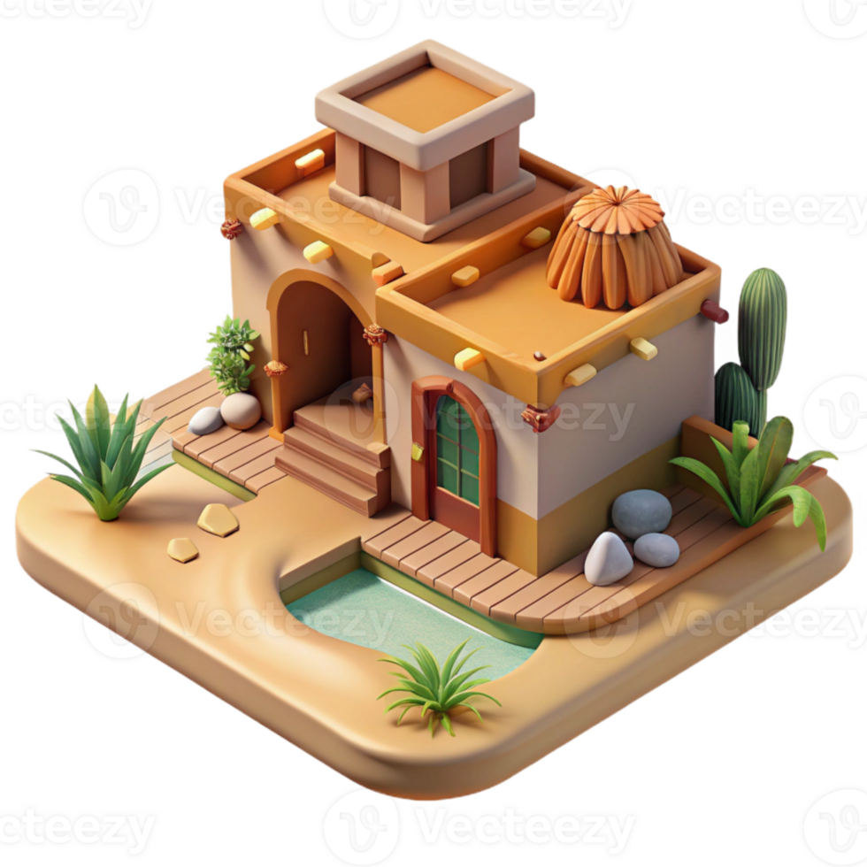 impressive traditional Desert Oasis Aerthys Dwelling Cutout Warm Color Palette exclusive png