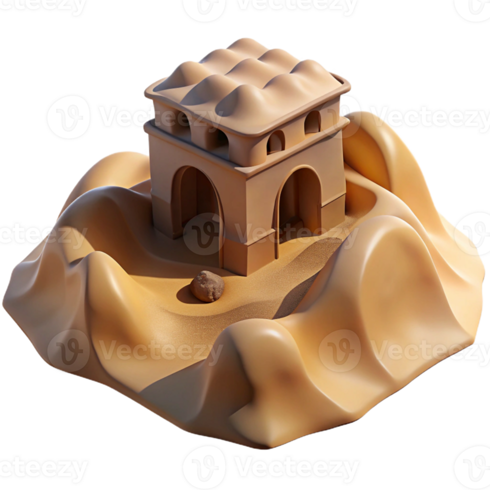 serene modern Desert Sand Dune Aerthys Building Isolated Element genuine png