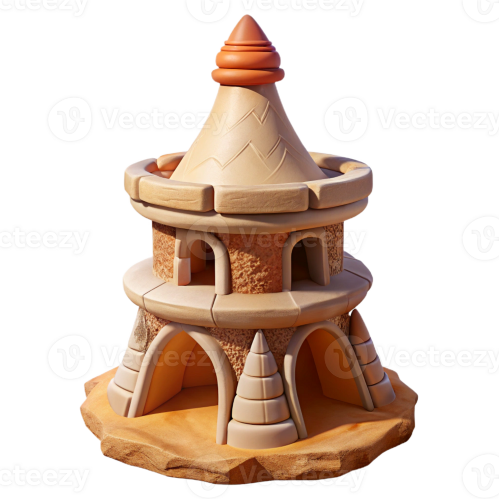 dramatic abstract Desert Spire Cutout with Transparent Background high resolution png