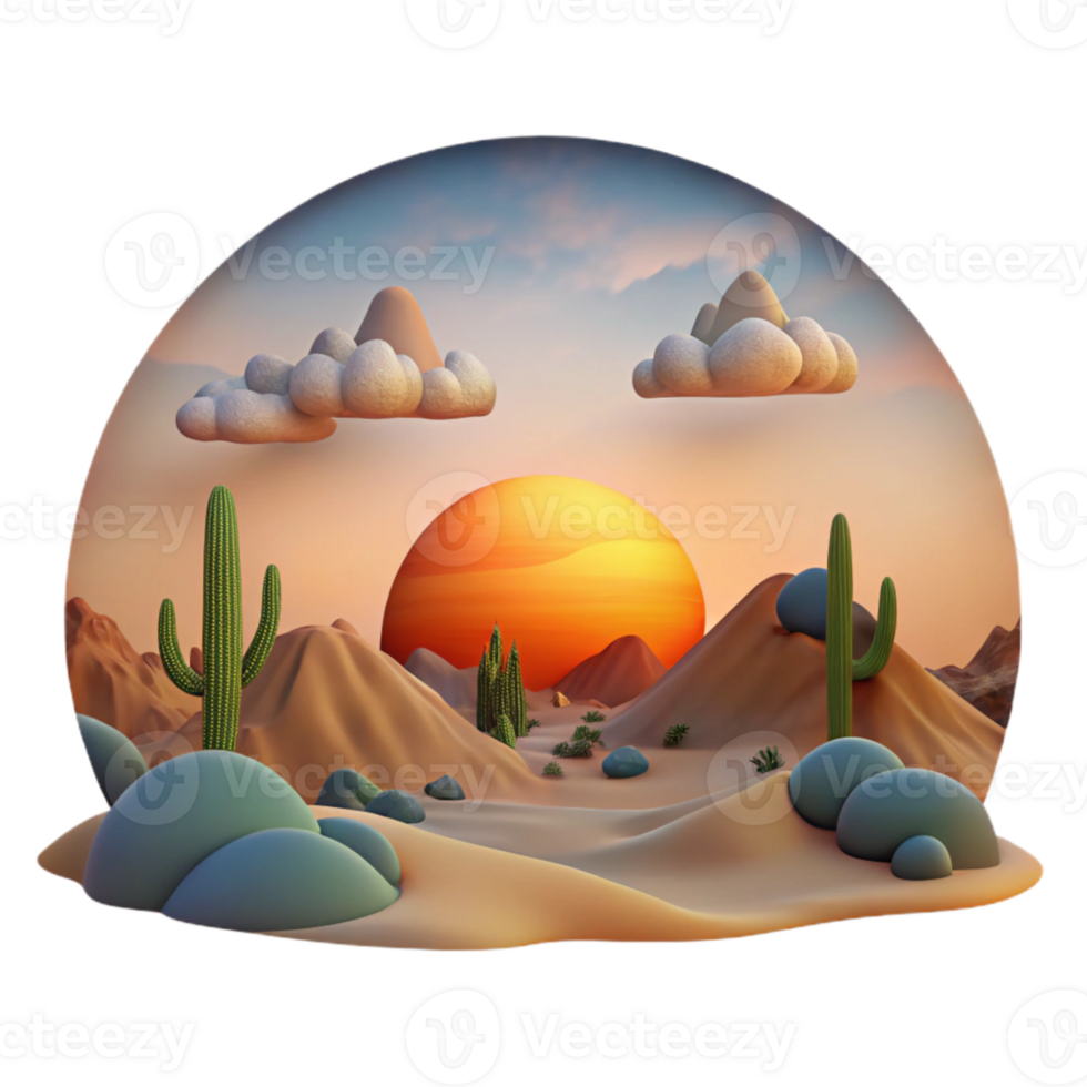 extraordinary vintage Desert Sunset Landscape Isolated Dramatic Sky genuine png