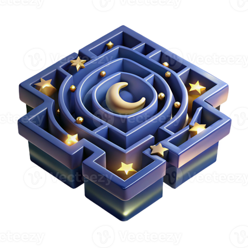 extraordinary traditional Detailed Luminari Maze Cutout on Transparent Background high resolution png