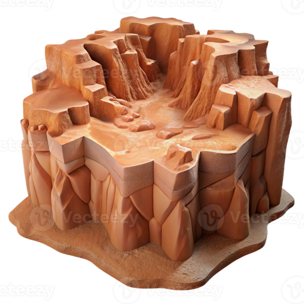 magnificent contemporary Desert Terrain Cutout Sparkling Canyon Walls Isolated high quality png