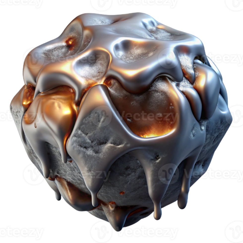 beautiful classic Detailed Molten Metal Ice Interaction Isolated Element premium png
