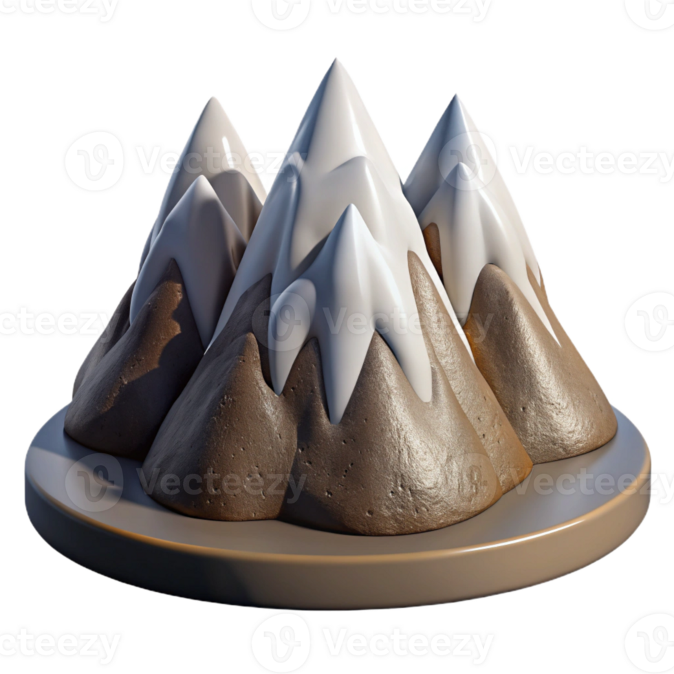 stunning vintage Detailed Zephyr Zone Mountain Range Cutout with Snow Caps professional png