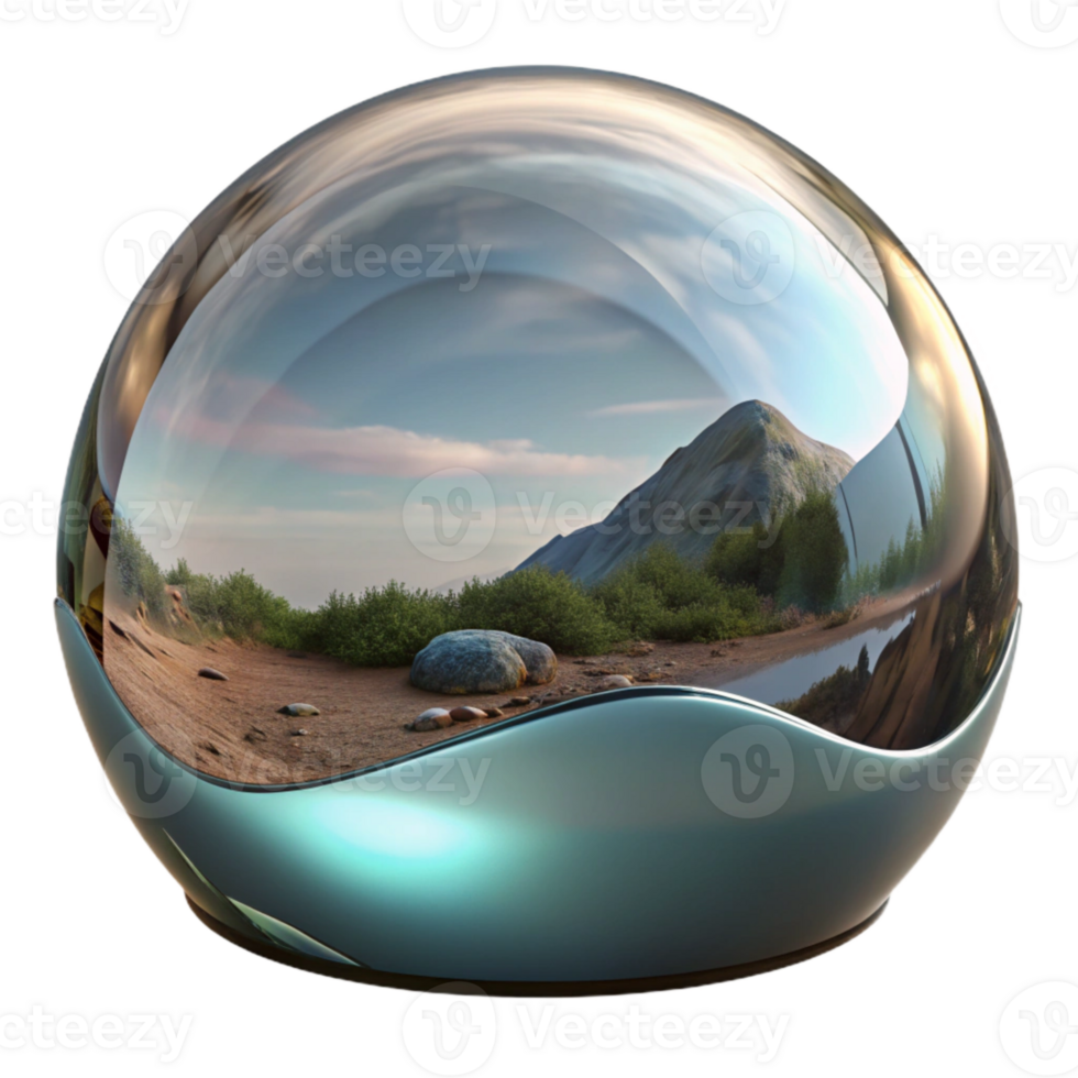 elegant modern Distorted Landscape Reflection in Water Transparent Background png