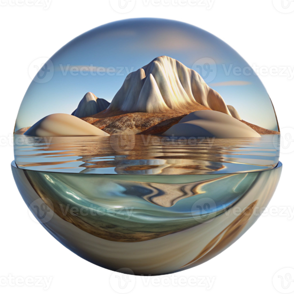 stunning artistic Distorted Landscape Reflection in Water Transparent Background png