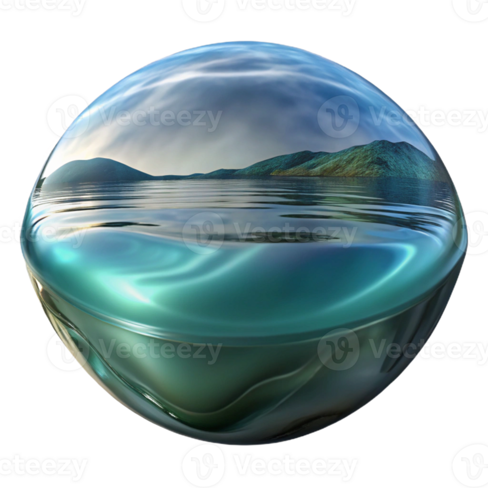 beautiful minimalist Distorted Multiple Object Reflection in Water Cutout png