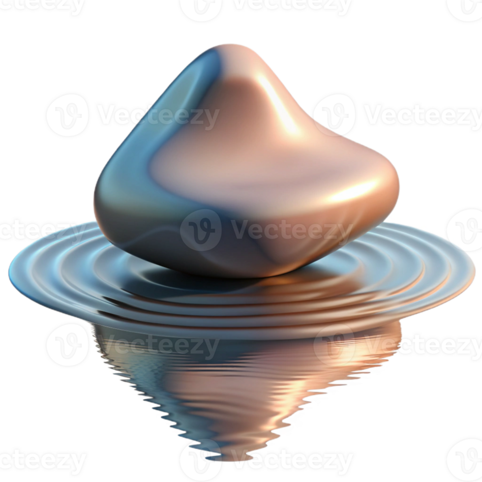 magnificent classic Distorted Simple Shape Reflection in Water Isolated original png