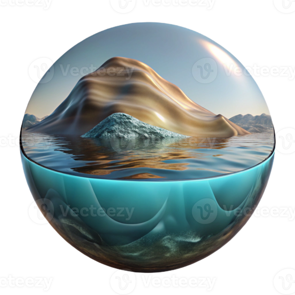wonderful abstract Distorted Seascape Reflection in Water Isolated premium png