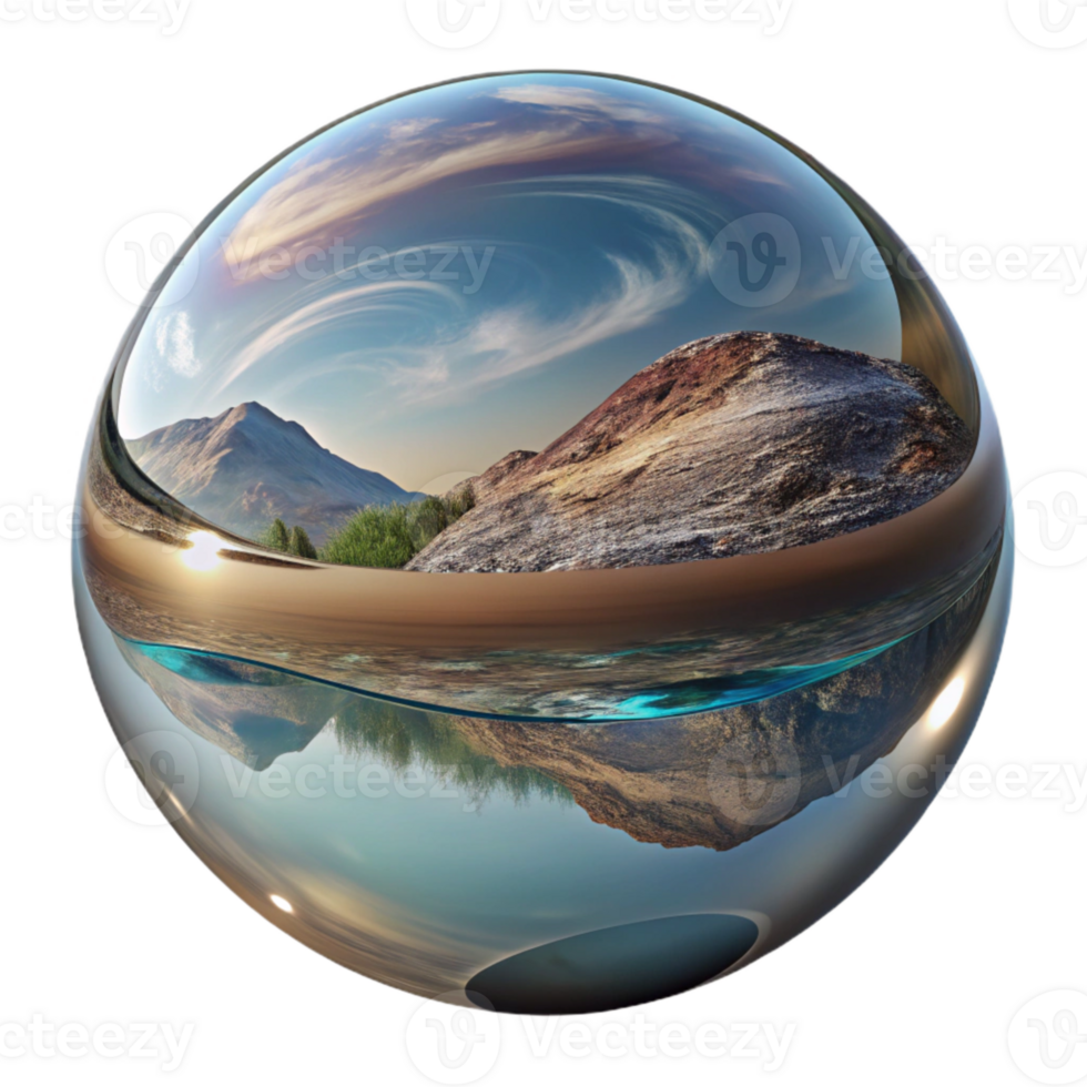 vibrant classic Distorted Nature Reflection Transparent Background authentic png