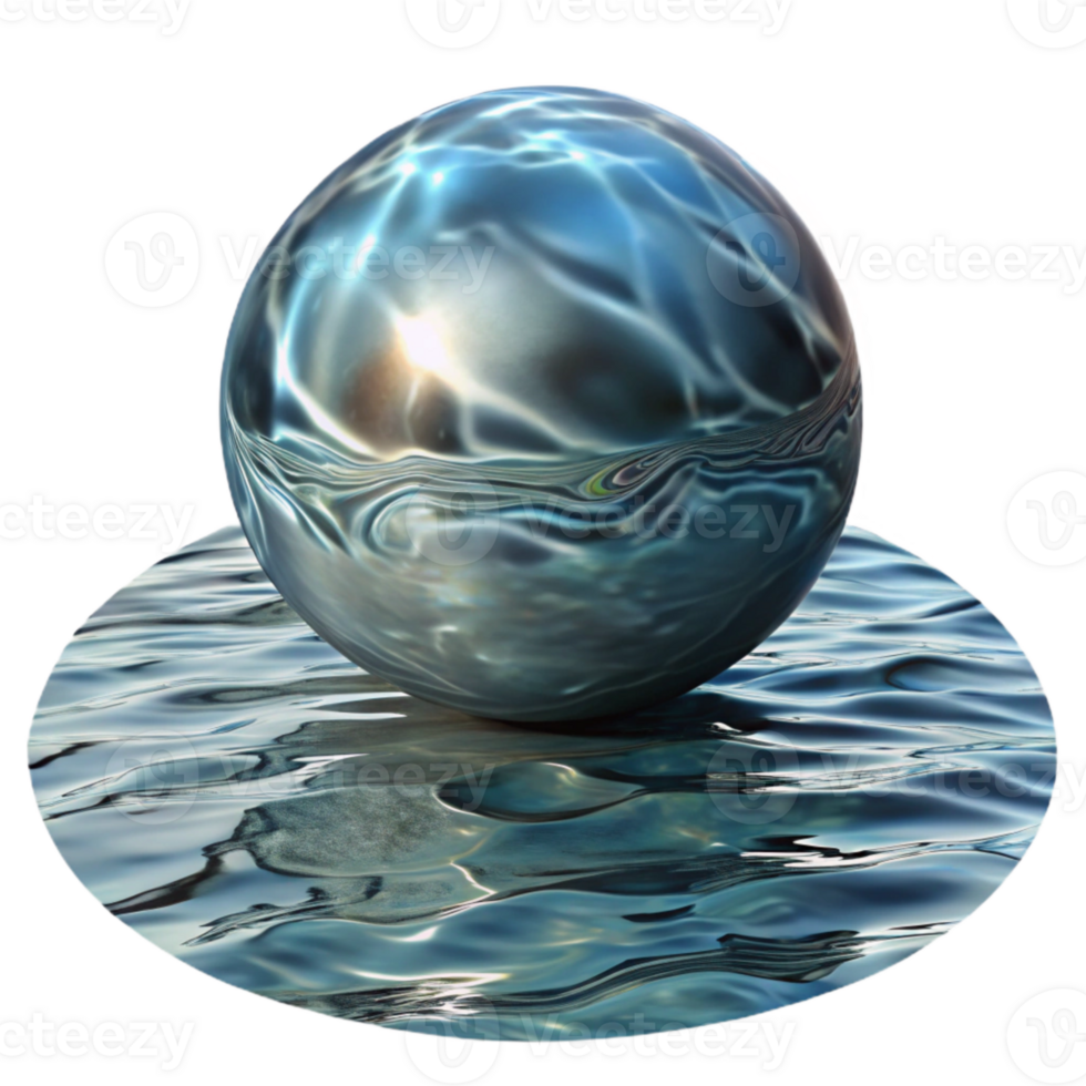 vibrant creative Distorted Textured Surface Reflection in Water Isolated high quality png
