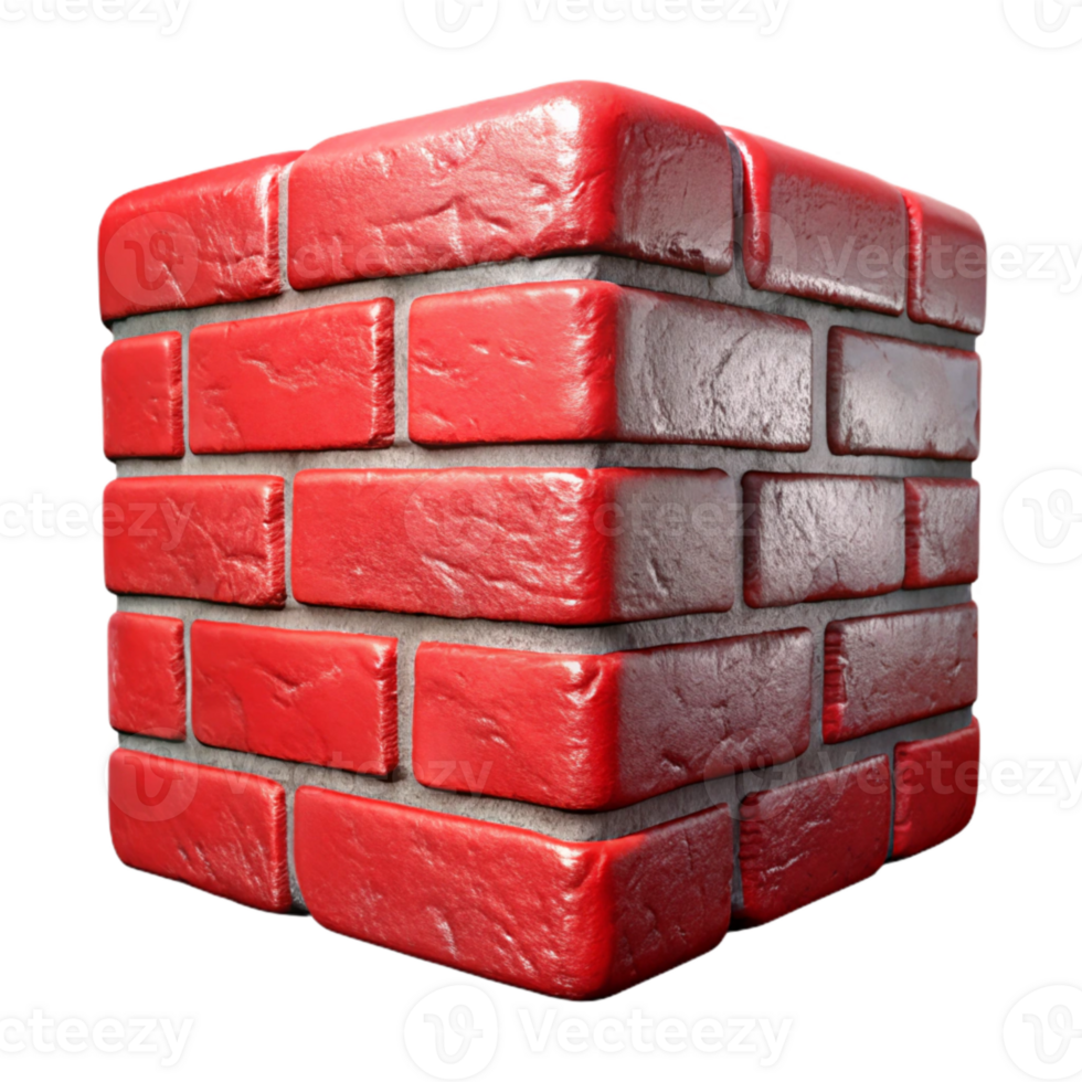 beautiful abstract Distressed Brick Texture with Red Tones Isolated high resolution png