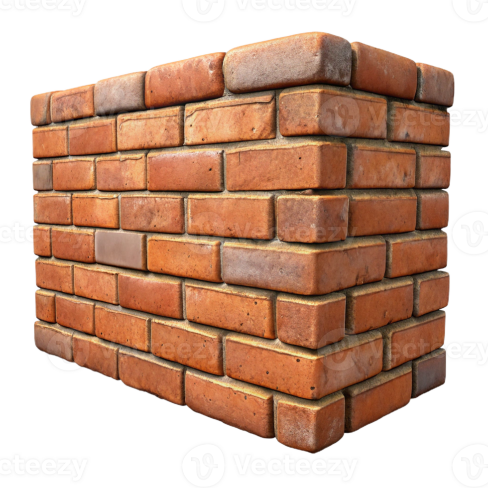 beautiful rustic Distressed Brick Wall Texture Isolated on White premium png