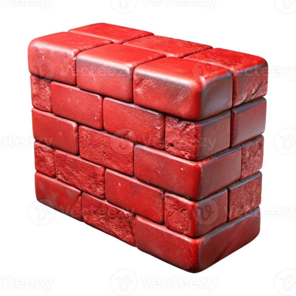 vibrant creative Distressed Brick Texture with Red Tones Isolated exclusive png