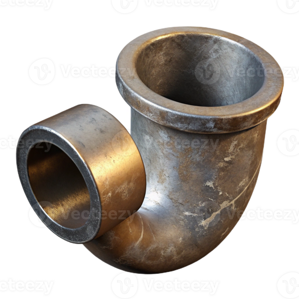 stunning creative Distressed Metal Pipe Texture Cutout on Transparent Background authentic png