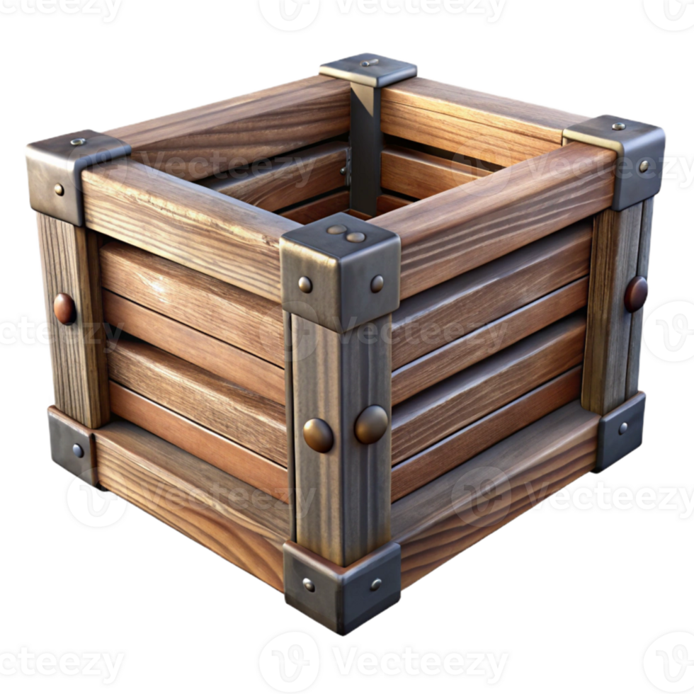 impressive artistic Distressed Wooden Crate Isolated original png