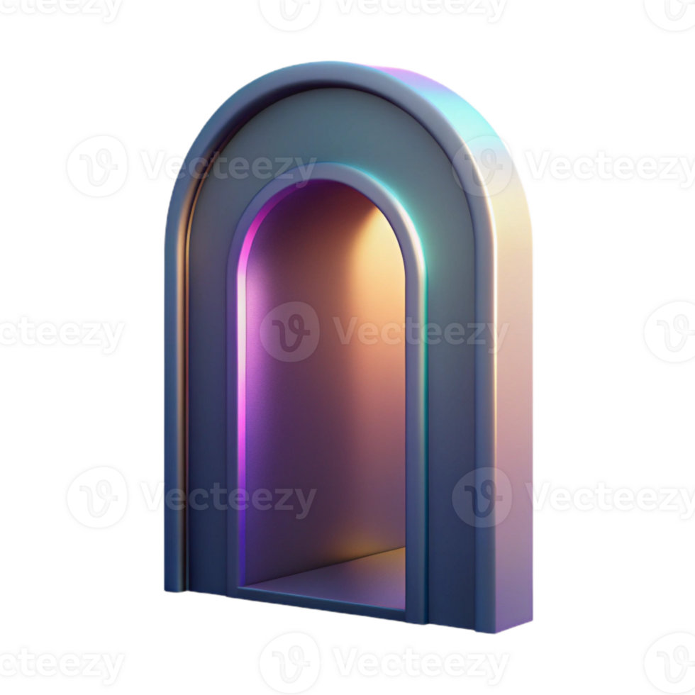 dramatic contemporary Doorway with Subtle Light Gradient Isolated authentic png