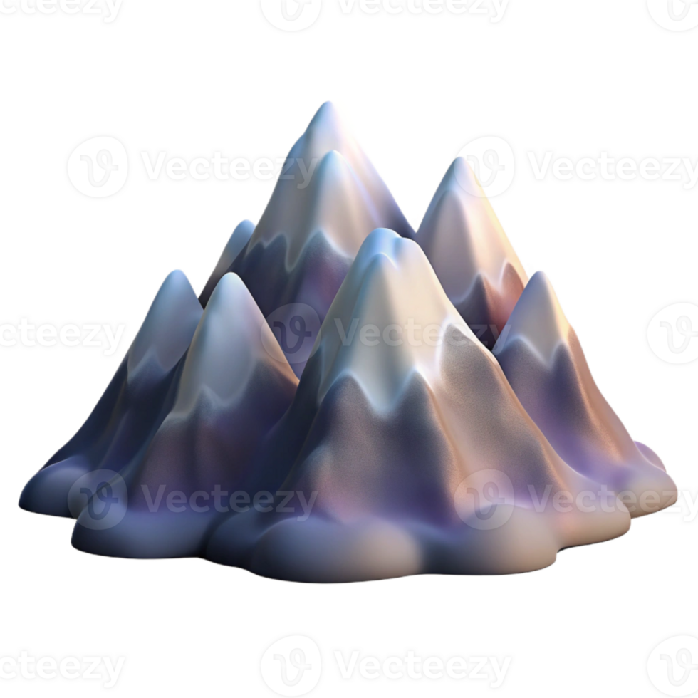 wonderful rustic Dramatic Liquid Sky Mountain Range Transparent Background high quality png