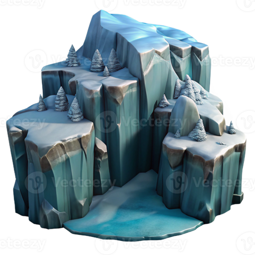 magnificent artistic Dramatic Fjord Cliffs in Winter Transparent Background exclusive png
