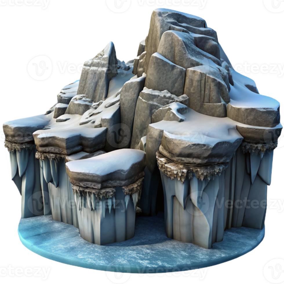 extraordinary contemporary Dramatic Fjord Cliffs in Winter Transparent Background professional png