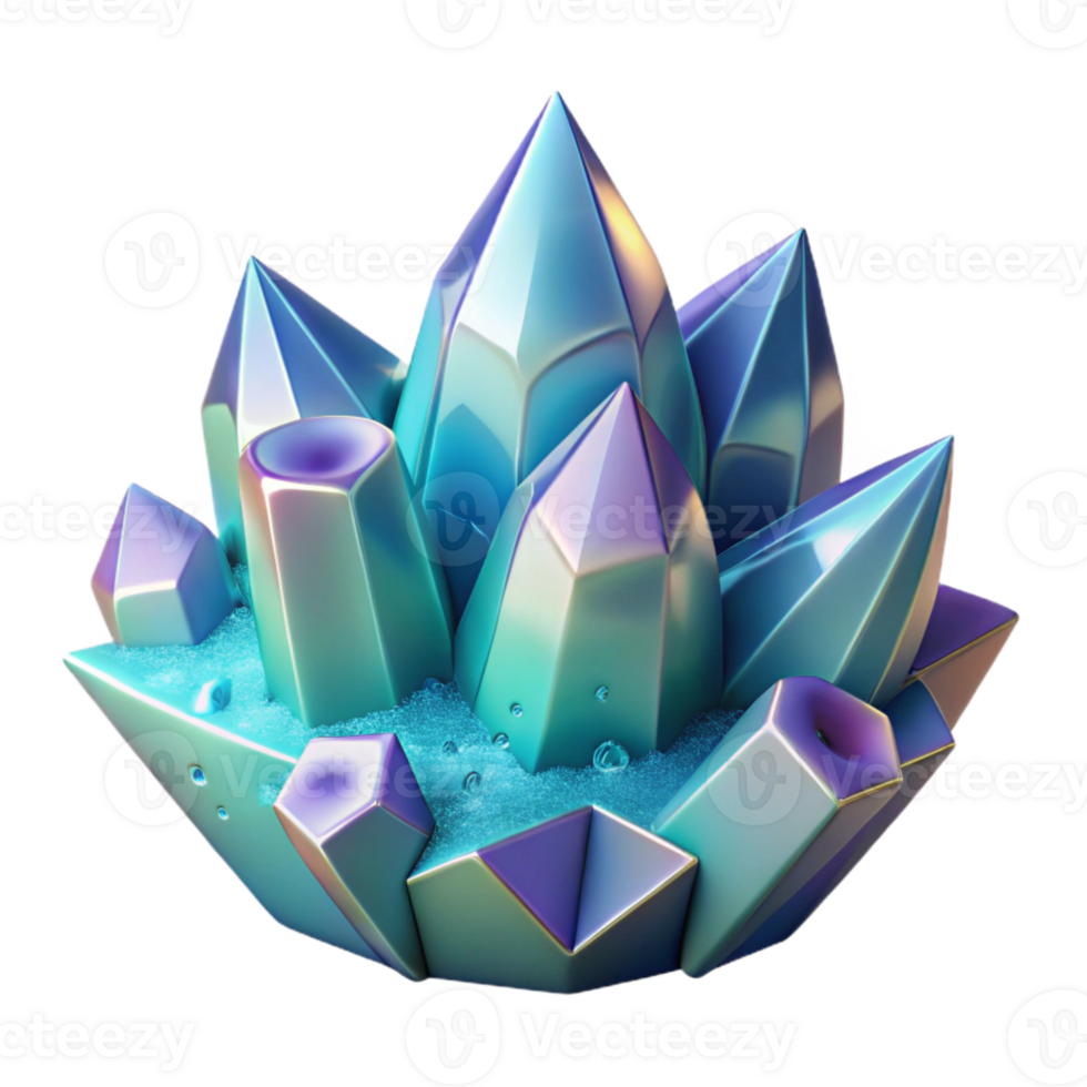 stunning abstract Dream Crystallization Cutout Geometric Shapes Isolated on Transparent Background authentic png