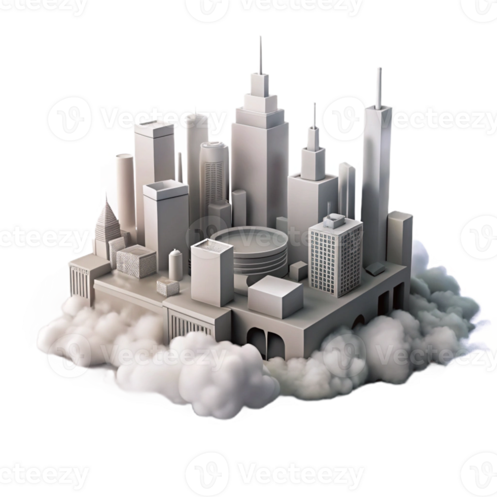 magnificent contemporary Dreamy Metropolis Cutout Soft Focus Fog original png