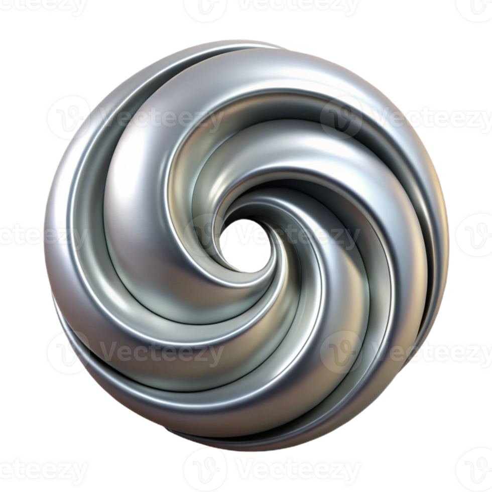 serene contemporary Dynamic Alloy Swirl Silver Isolated Element original png