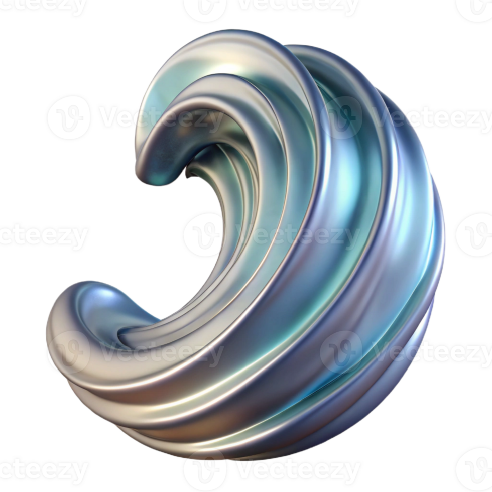 elegant classic Dynamic Alloy Wave Transparent Background Isolated authentic png