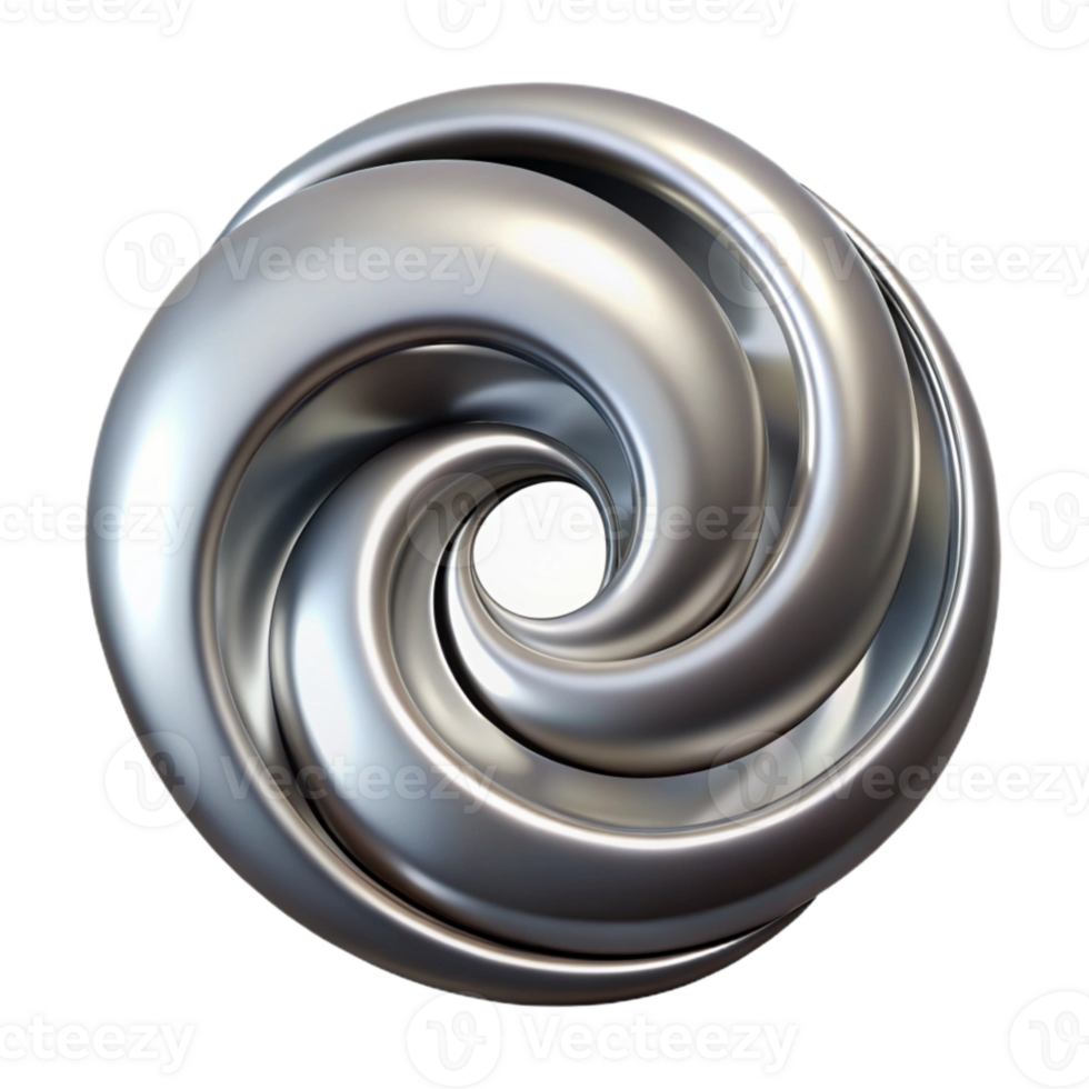 impressive minimalist Dynamic Alloy Swirl Silver Isolated Element exclusive png