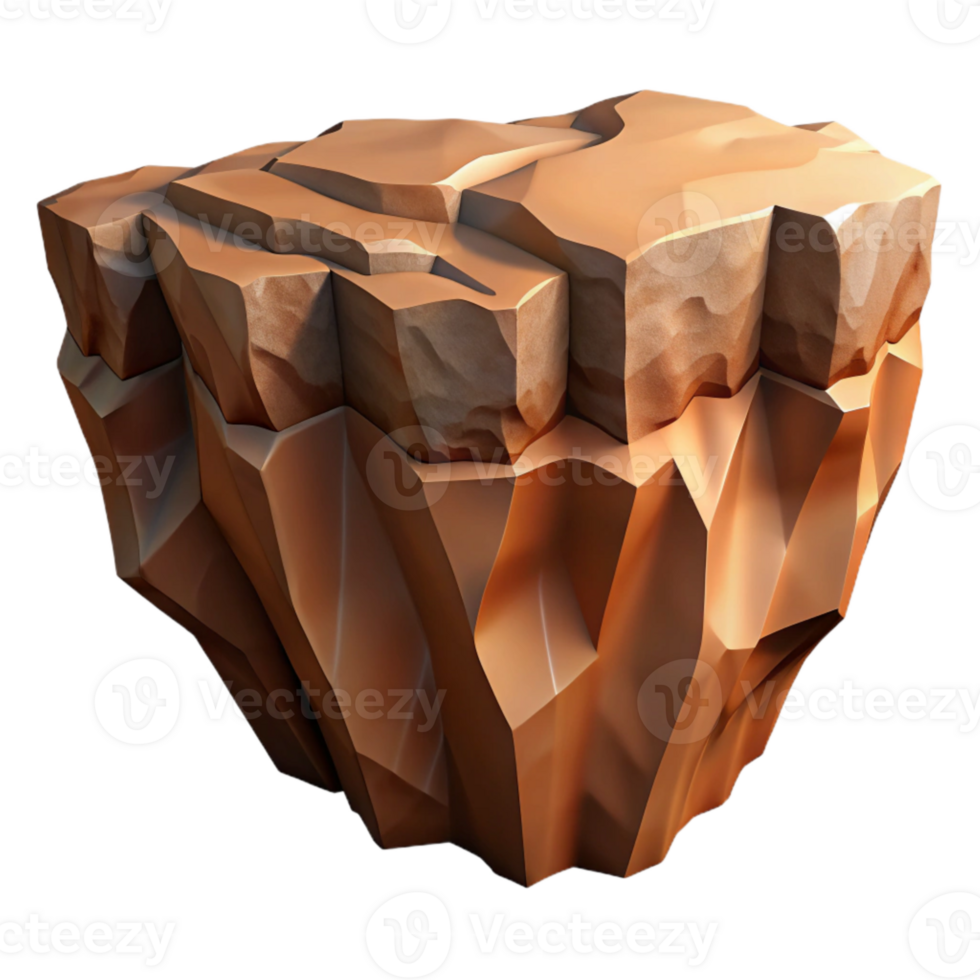 elegant abstract Earthy Cliff Face Cutout with Dramatic Shadows Transparent Background exclusive png