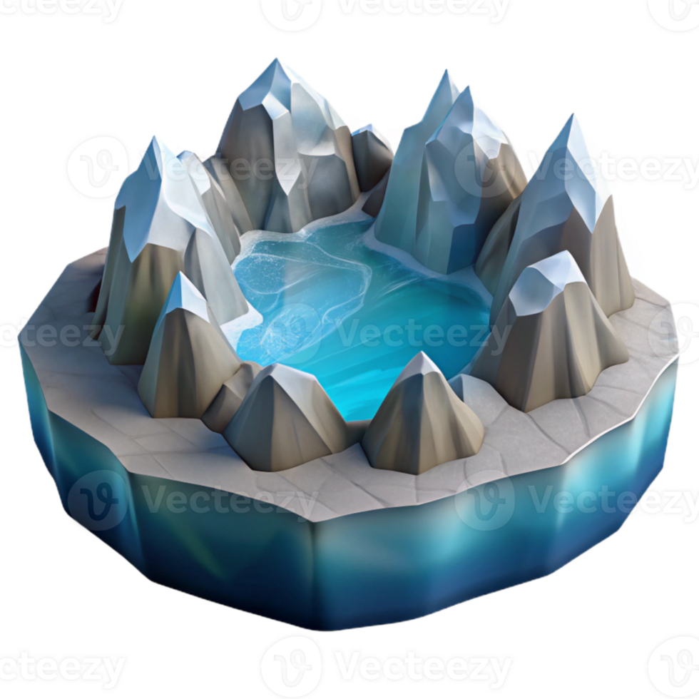 extraordinary contemporary Fjord Inlet with Glacier Ice Isolated original png