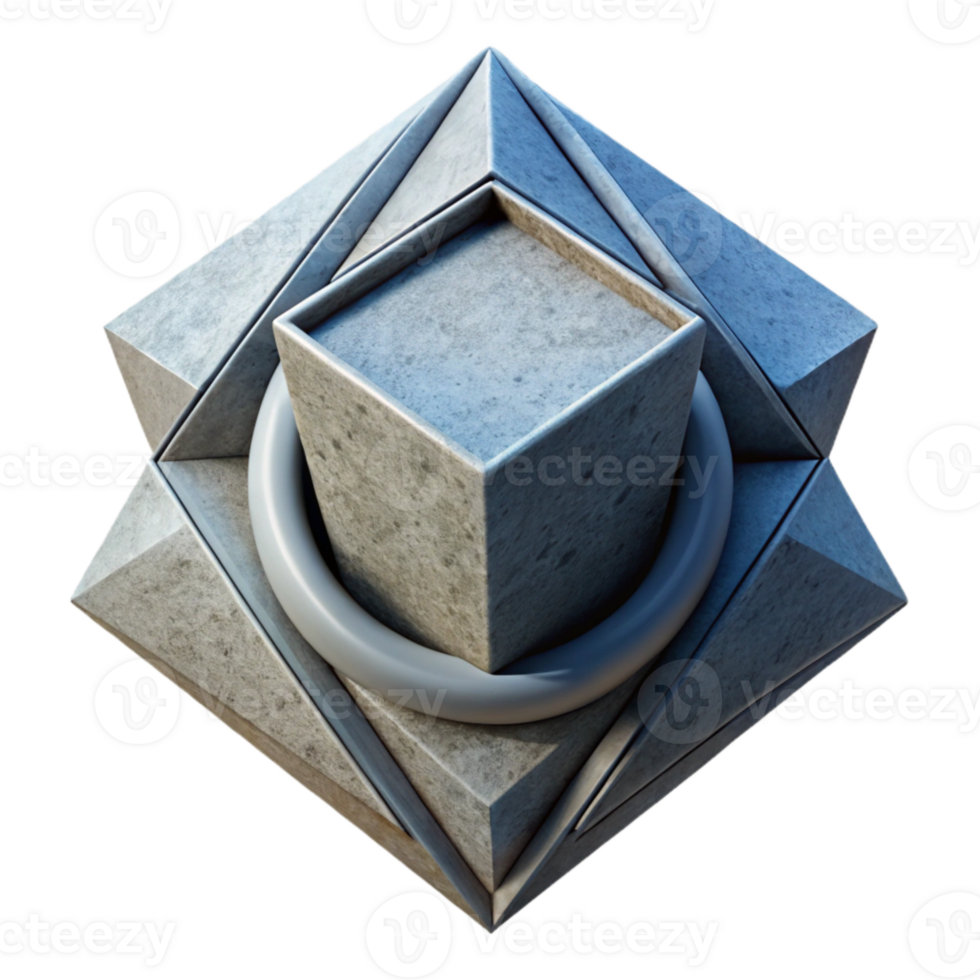 serene rustic Flat Geometric Shapes Creating Depth Illusion Isolated high resolution png