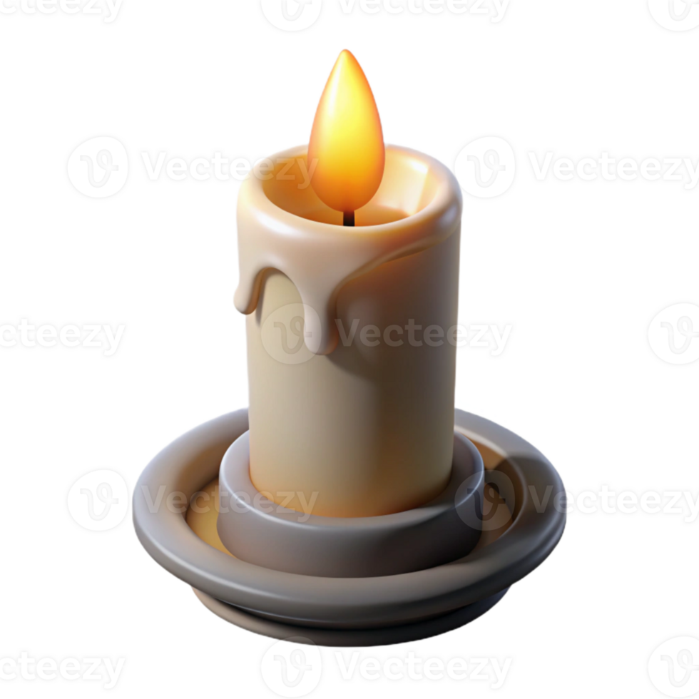 beautiful vintage Flickering Candlelight Cutout Isolated on Transparent Background high quality png