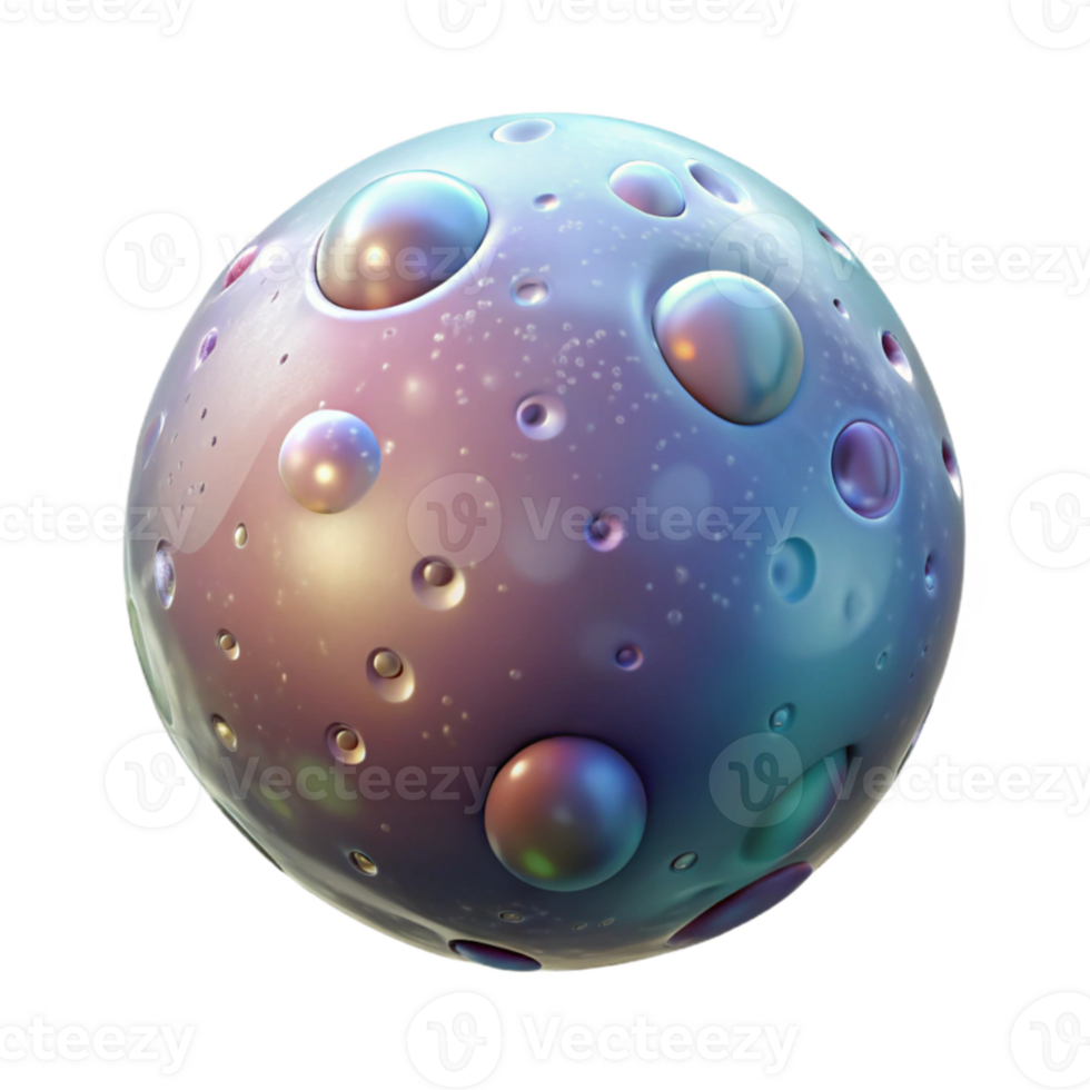 beautiful artistic Floating Micro Universe Bubble Isolated on Transparent Background genuine png