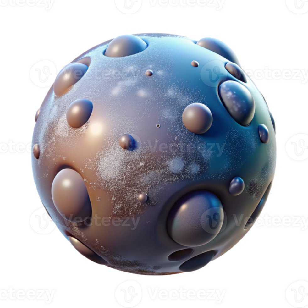 vibrant minimalist Floating Micro Universe Bubble Isolated on Transparent Background detailed png
