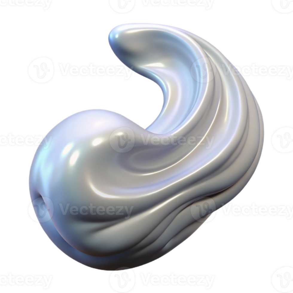 dramatic modern Flowing Mercury Stream Isolated on White professional png