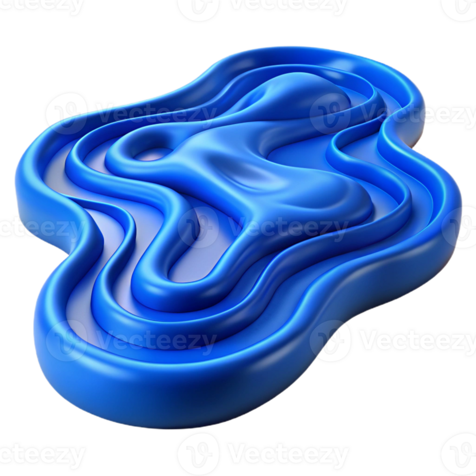 impressive traditional Flowing River Pattern Blue Isolated Transparent Background high resolution png
