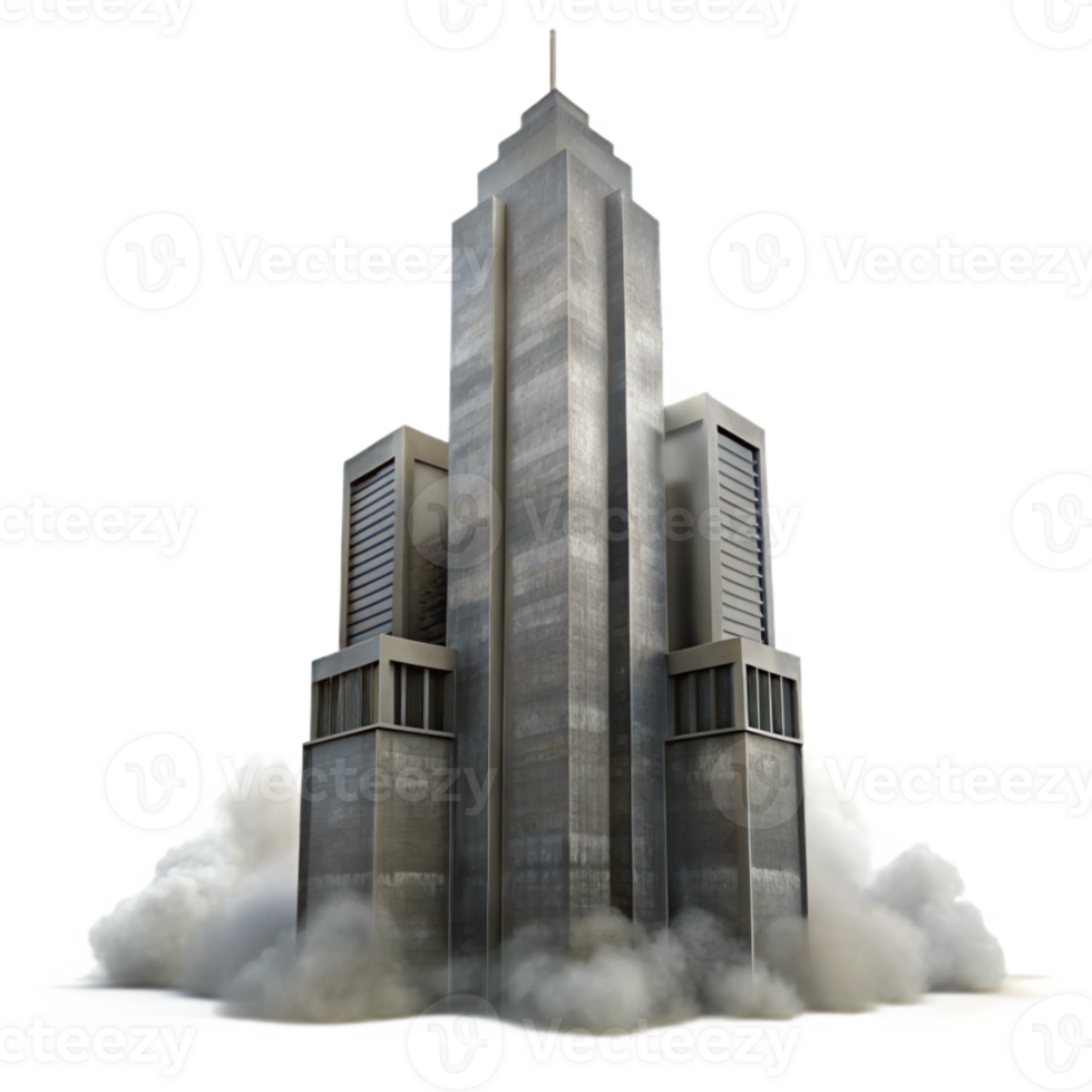 beautiful creative Foggy Skyscraper Silhouette Transparent Background high quality png