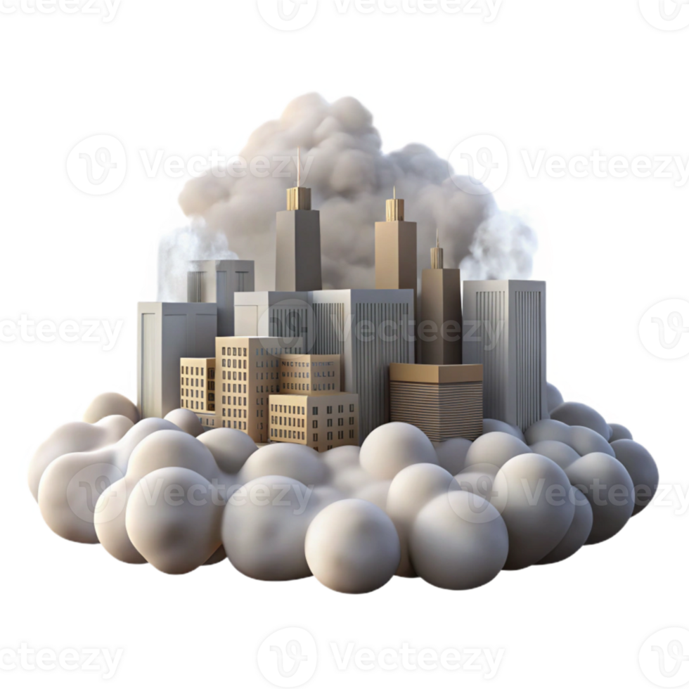 stunning traditional Fog Rolling in Cityscape Isolated Cutout genuine png