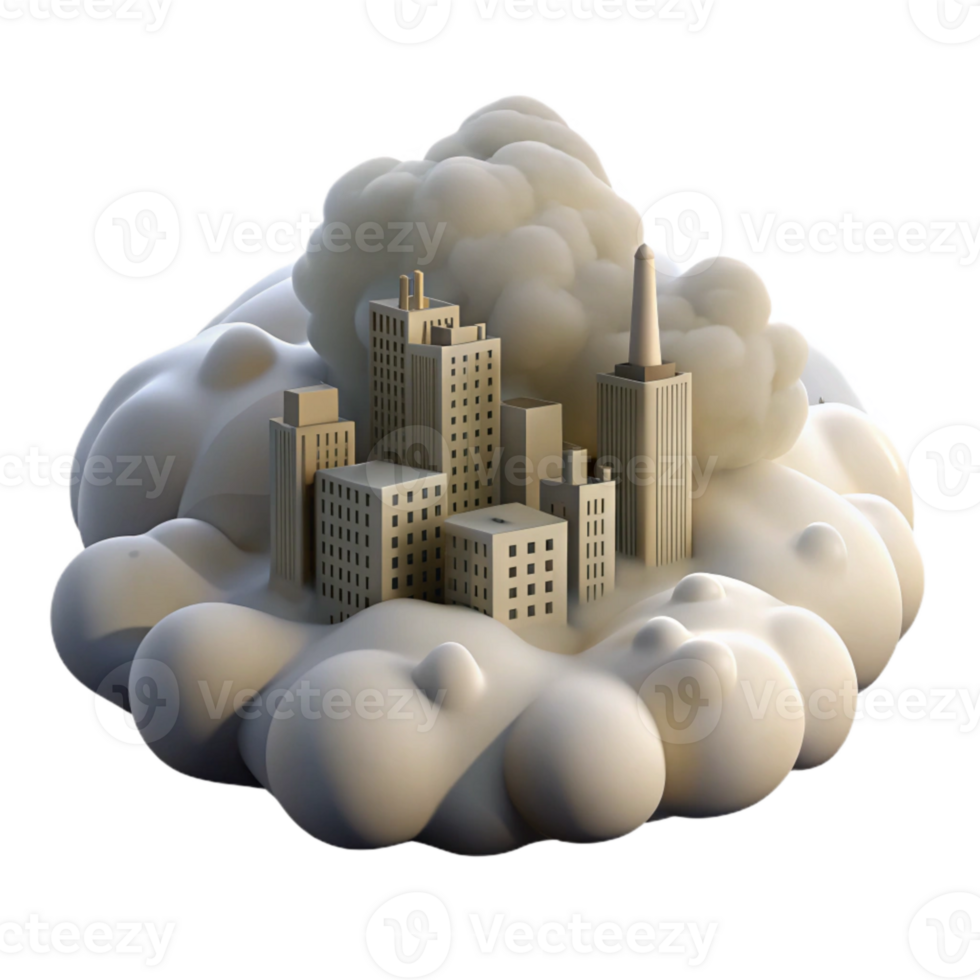 magnificent contemporary Fog Rolling Through City with Transparent Background original png