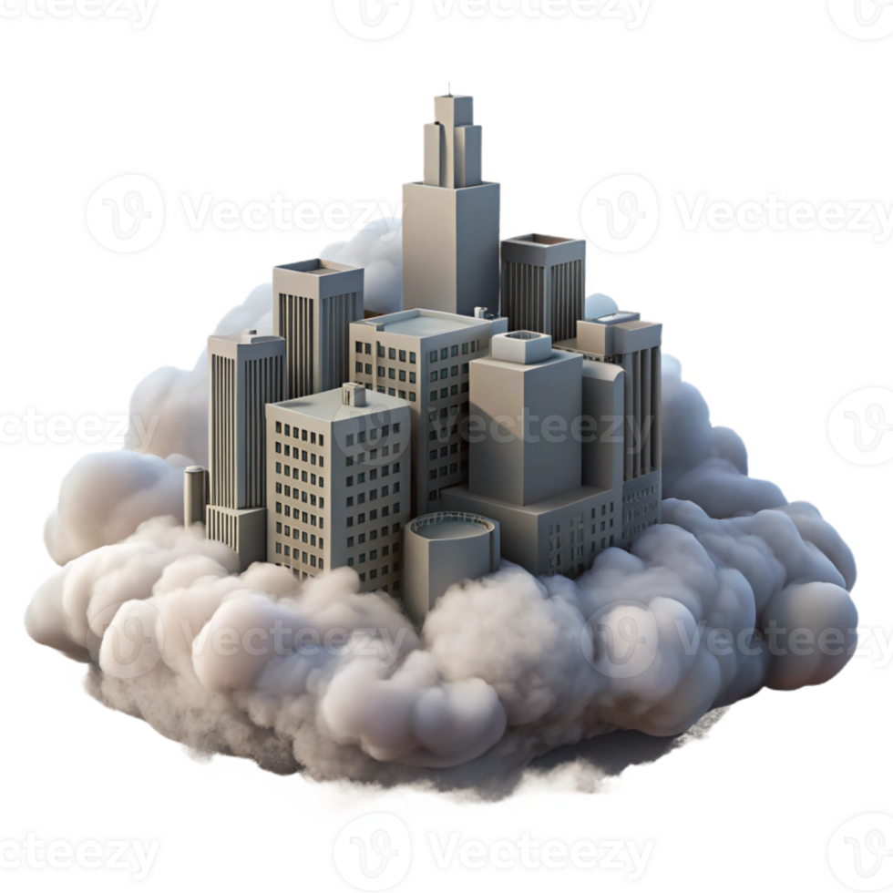 wonderful creative Fog Rolling Through City with Transparent Background detailed png