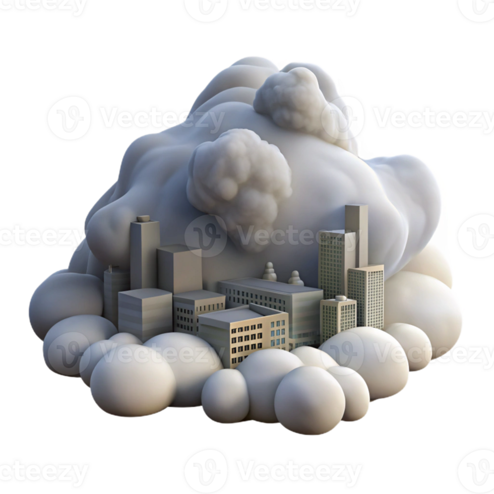 impressive creative Fog Rolling Through City with Transparent Background png