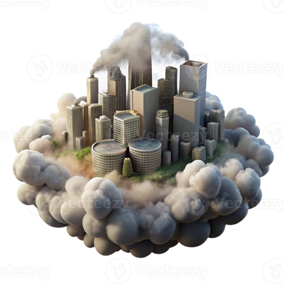 magnificent rustic Fog Rolling Through City with Transparent Background detailed png