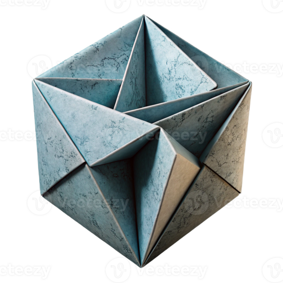 stunning creative Folded Dimensions Cutout with Origami Style original png