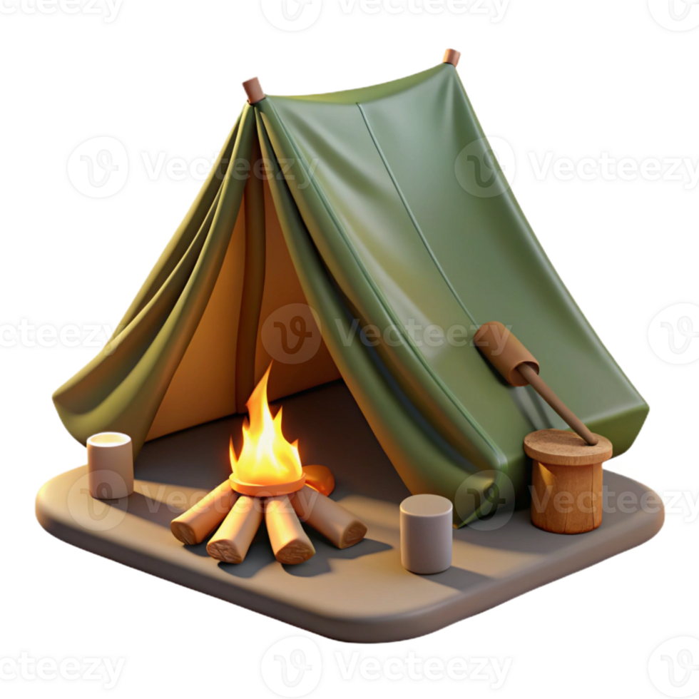 extraordinary abstract Forest Sundowner Tent Isolated with Campfire Embers png