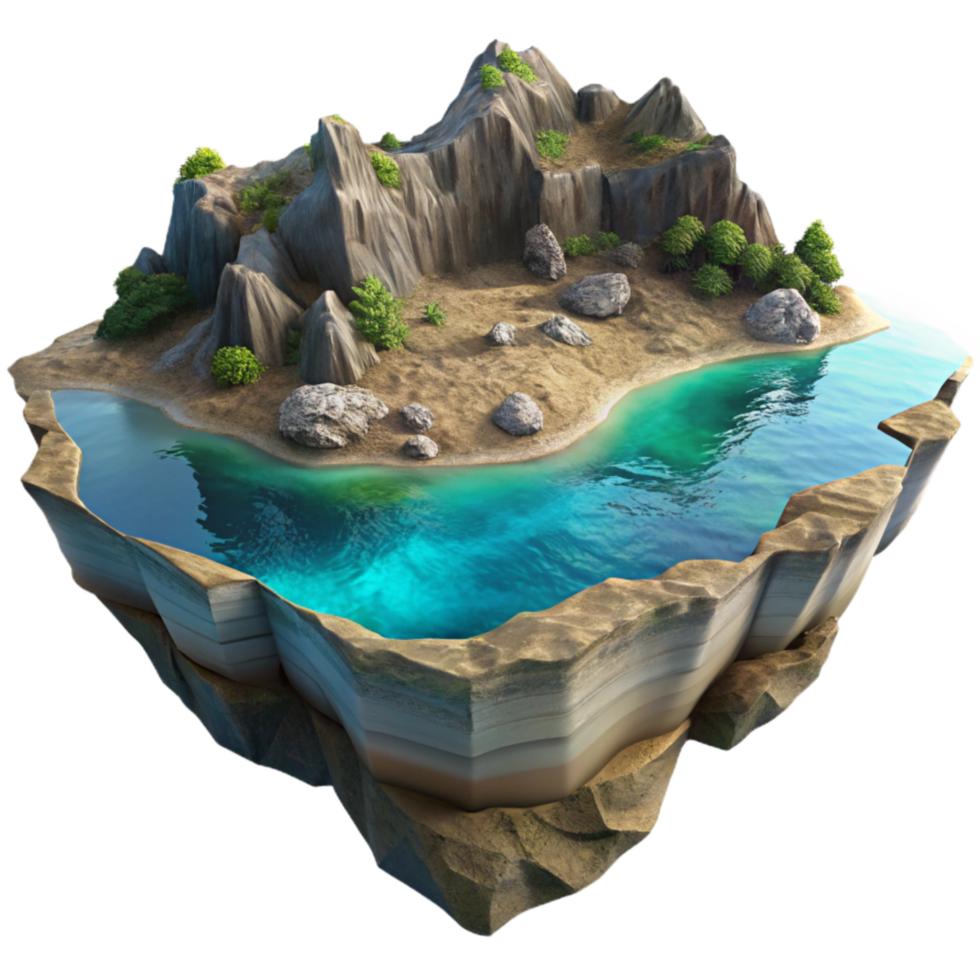 magnificent classic Fractal Coastline Isolated Serene Water Reflection exclusive png