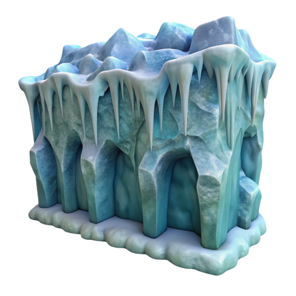 stunning contemporary Gelid Grotto Walls with Ice Texture Cutout professional png