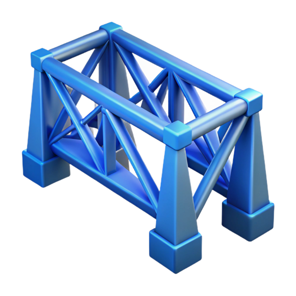 stunning creative Geometric Bridge Structure with Blue Gradient Cutout authentic png