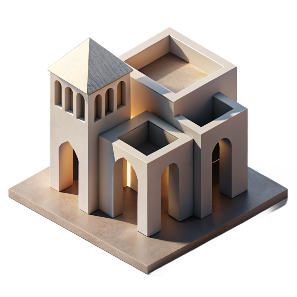 stunning traditional Geometric Building Shadows Transparent Background premium png